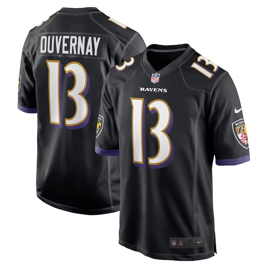 Men Baltimore Ravens 13 Devin Duvernay Nike Black Game Player NFL Jersey